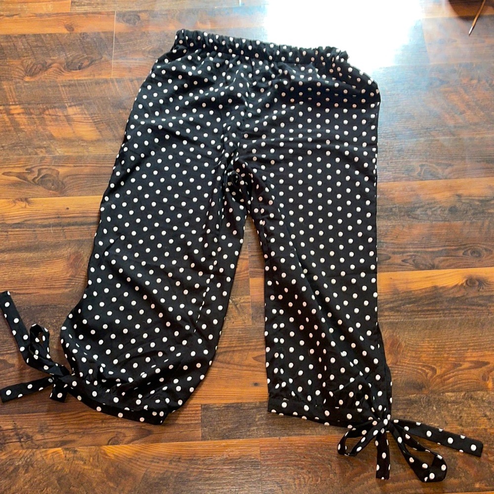 SHEIN polka dot capri - with ties